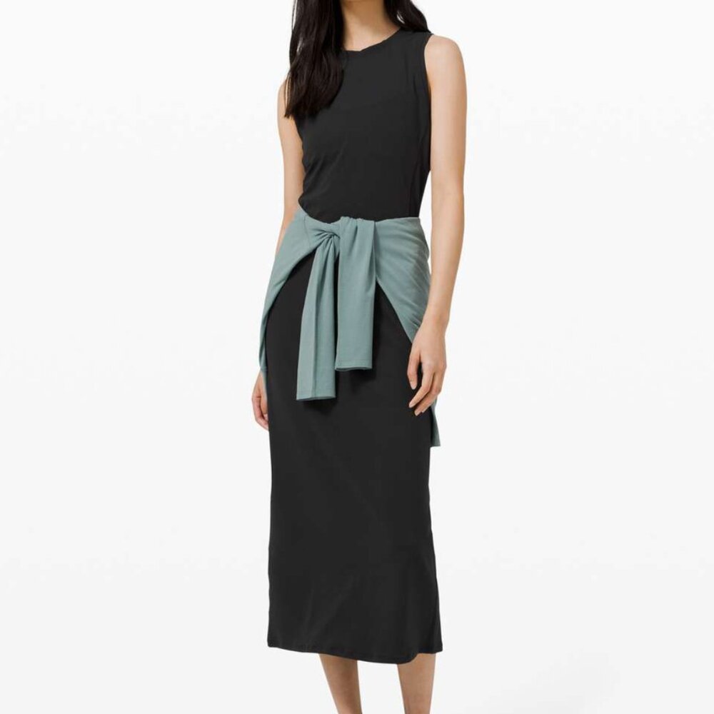Lululemon RARE NWT All Aligned Tank Midi Dress in Black Size 4